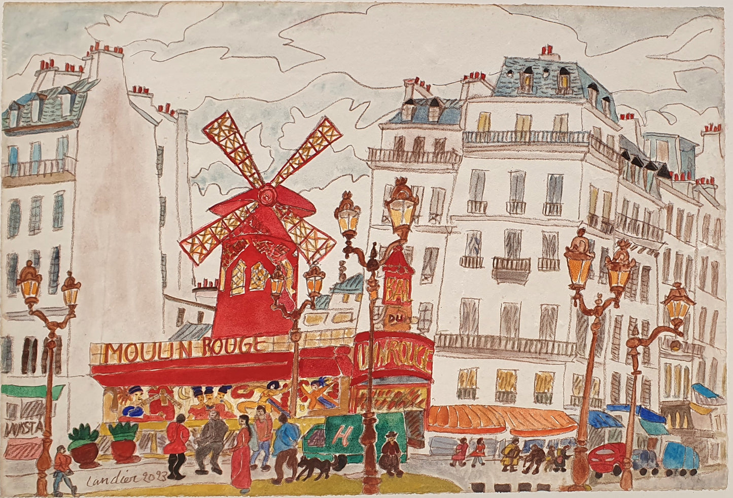 Le moulin rouge aquarelle 2023