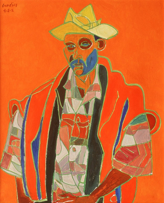 Self-portrait with straw hat